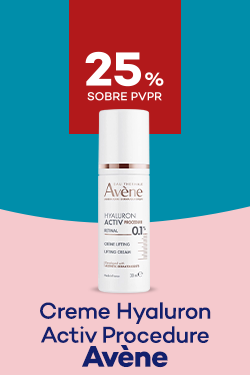 Creme Hyaluron Activ Procedure marca av&eacute;ne com destaque promocional de 25% sobre pre&ccedil;o de Venda ao P&uacute;blico Recomendado